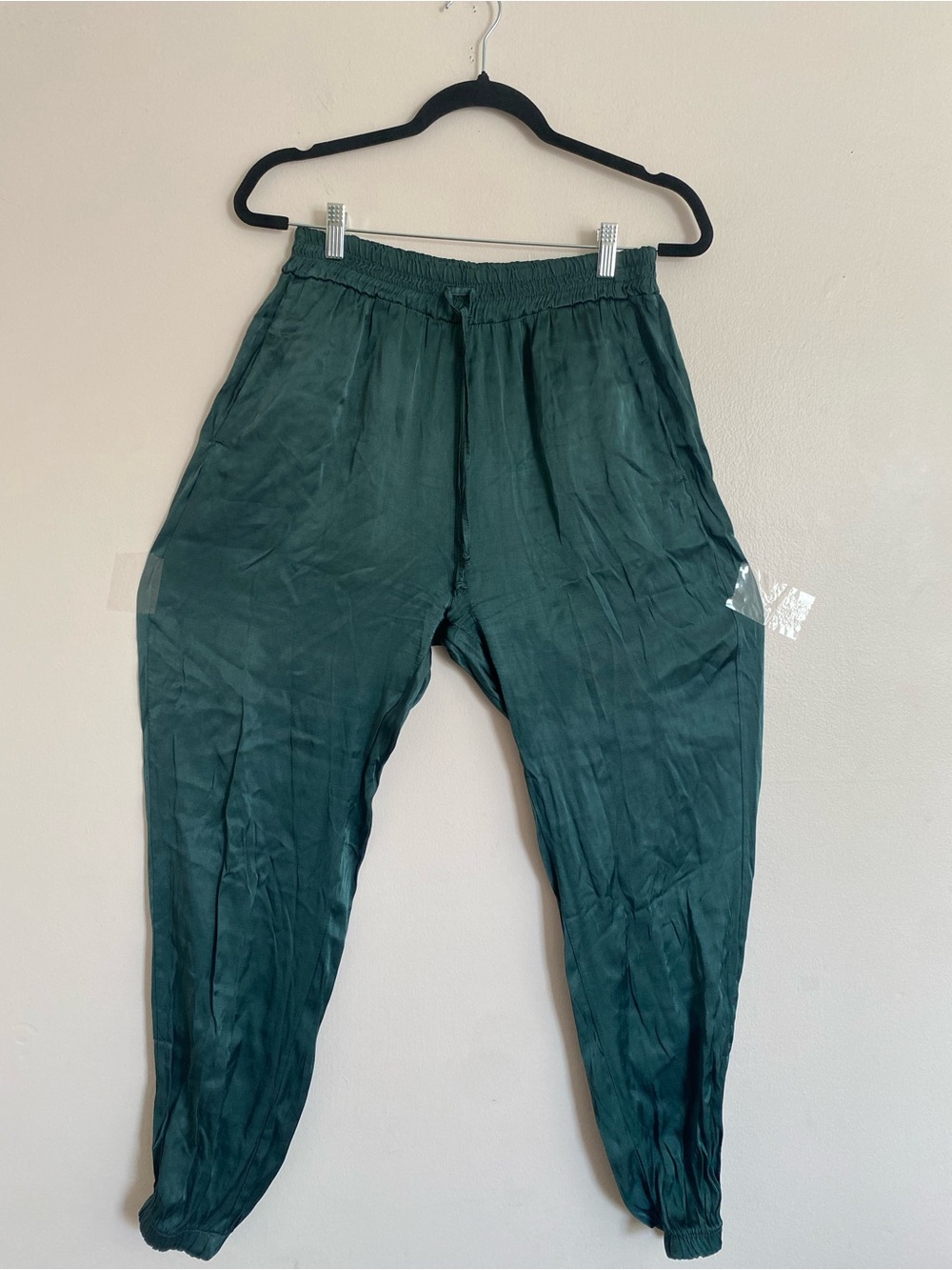 Made in Italy Women Olive Green Casual Drawstring Pants